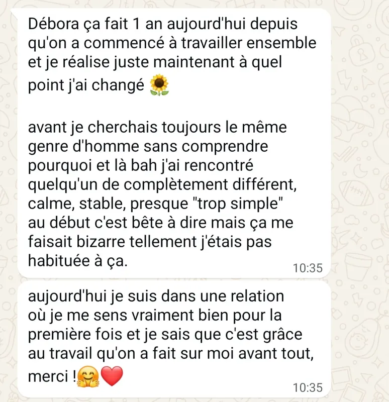 Feedback patiente Débora Solys 6